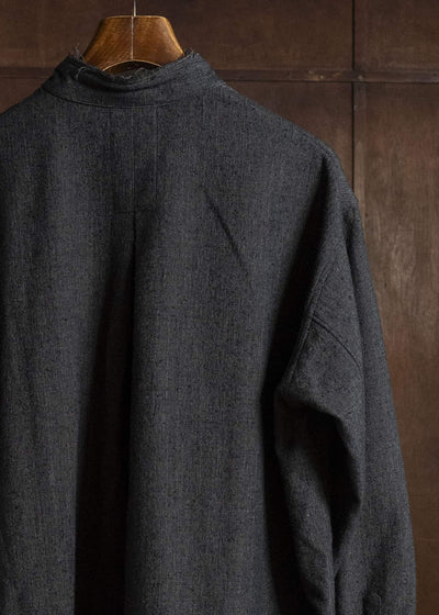 KLASICA 26F-SH42-B65 'SH-042 Stand Collar Long Tail Shirts Cacao nib