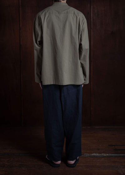 ZIIIN BAND COLLAR WIDE SHIRT 柘榴ZAKURO