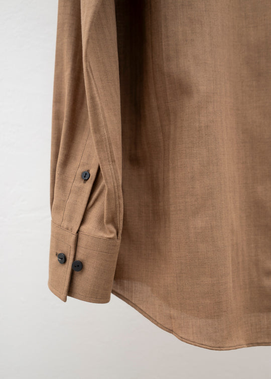 ZIIIN KOHBOU HENRY NECK SHIRT / TWILL HERRINBONE