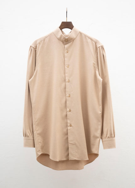 ZIIIN """"""""KAFKA"""""""" STAND COLLAR GATHER SHIRT /