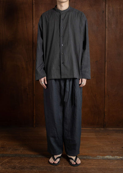 BAND COLLAR WIDE SHIRT 黒鳶KUROTOBI