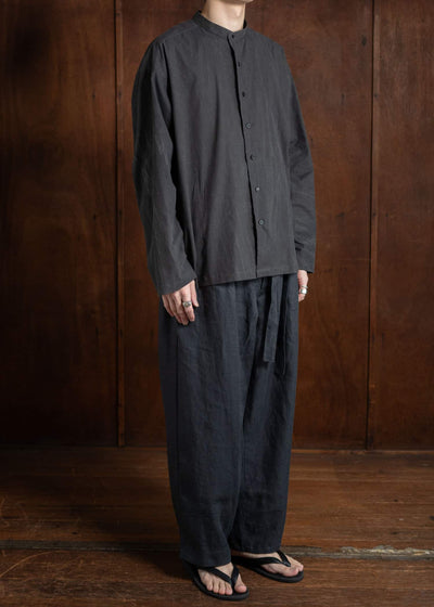 BAND COLLAR WIDE SHIRT 黒鳶KUROTOBI