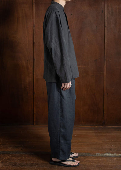 BAND COLLAR WIDE SHIRT 黒鳶KUROTOBI