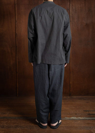 BAND COLLAR WIDE SHIRT 黒鳶KUROTOBI