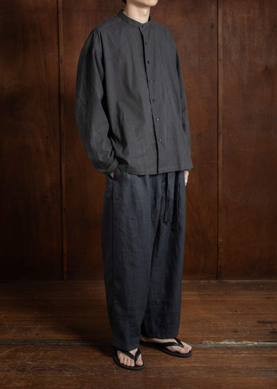 BAND COLLAR WIDE SHIRT 黒鳶KUROTOBI