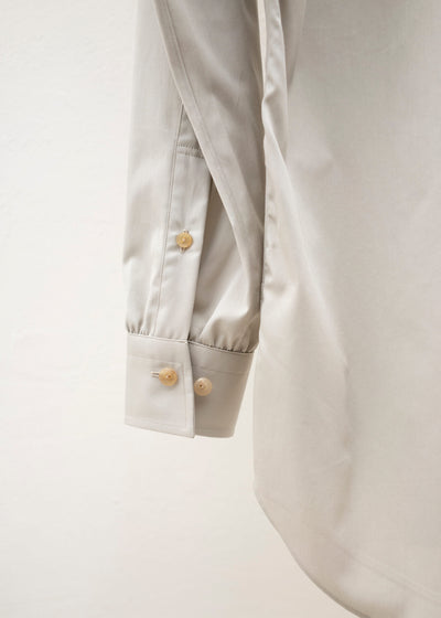 ZIIIN """""""""""""""""""""""""""""""""KAFKA"""""""""""""""""""""""""""""""""" STAND COLLAR GATHER SHIRT / GREIGE