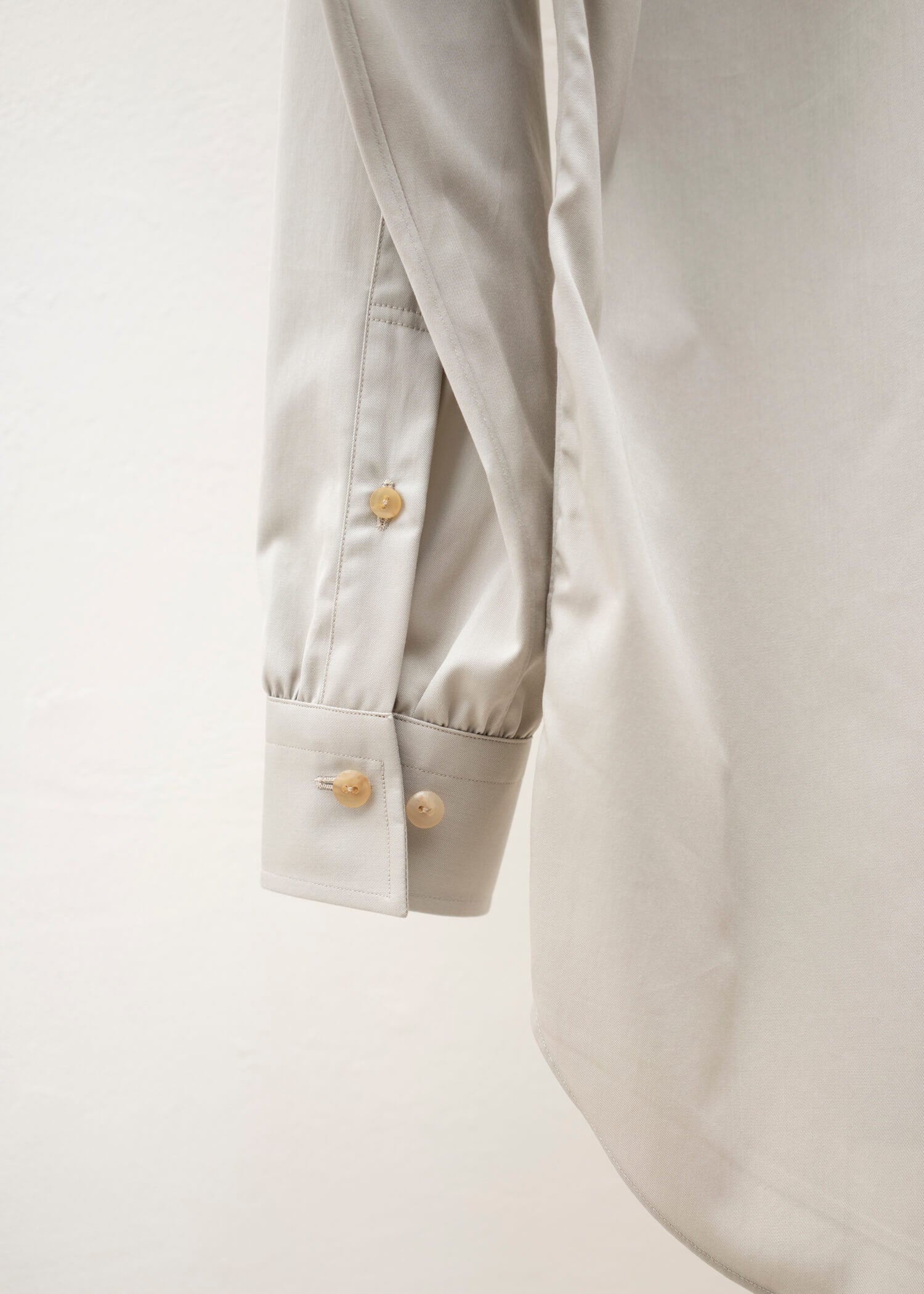 ZIIIN """""""""""""""""""""""""""""""""KAFKA"""""""""""""""""""""""""""""""""" STAND COLLAR GATHER SHIRT / GREIGE