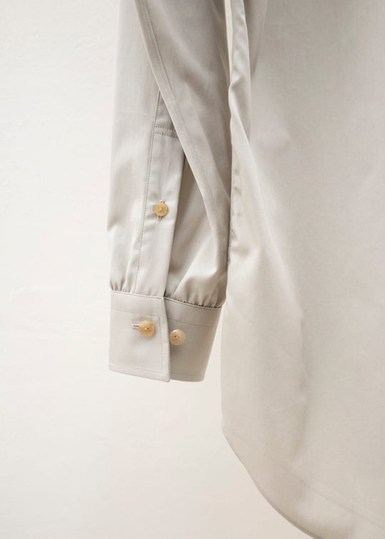 ZIIIN """""""""""""""""""""""""""""""""KAFKA"""""""""""""""""""""""""""""""""" STAND COLLAR GATHER SHIRT / GREIGE