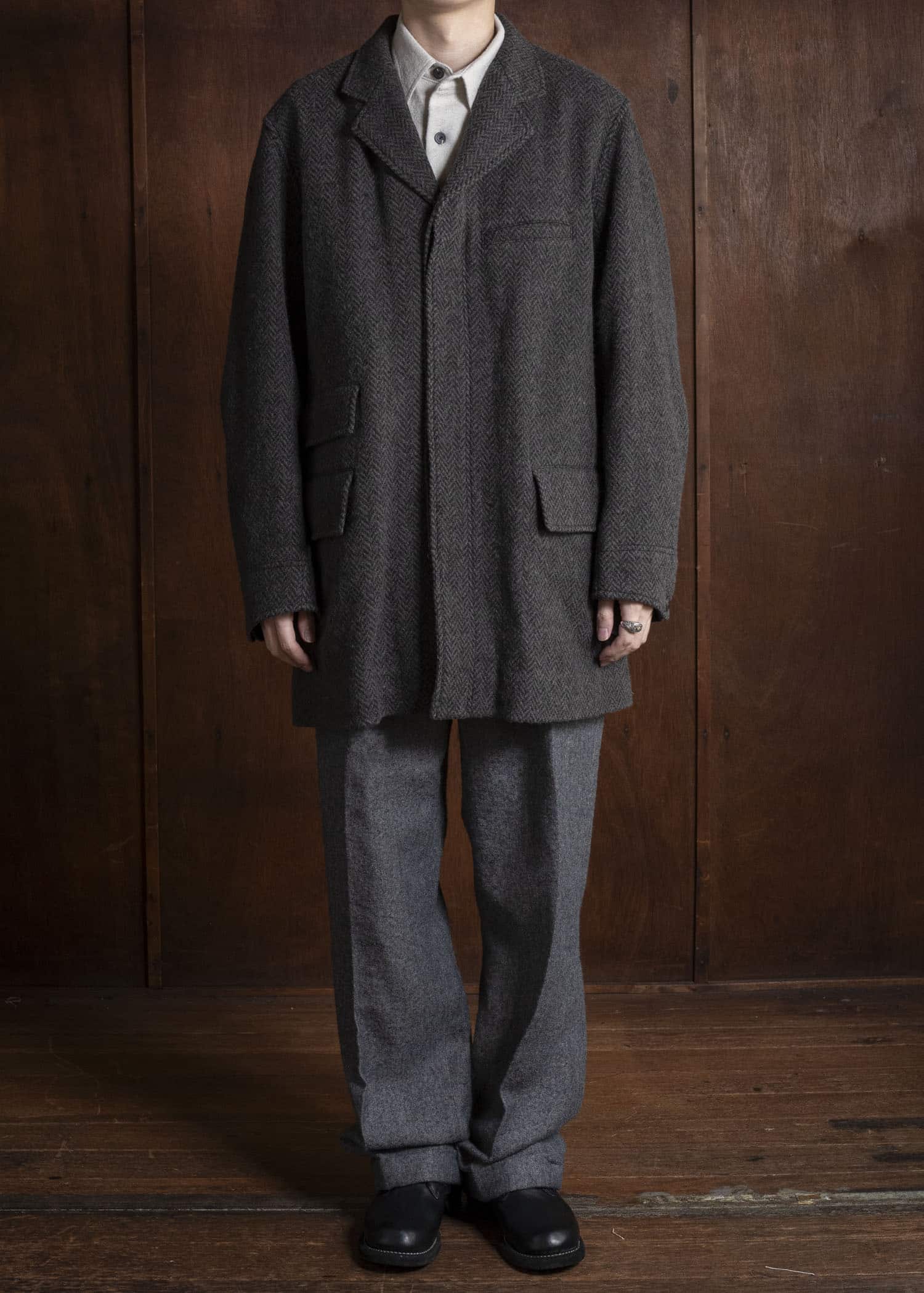 Taiga Takahashi Lot.405 Atelier Coat SUMI DYED BLACK