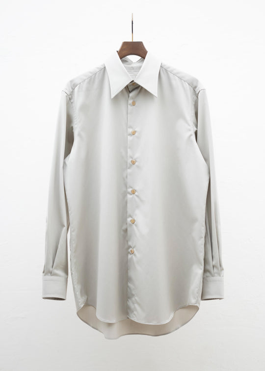 ZIIIN """"""""BEARSLEY"""""""" LONG POINT COLLAR SHIRT / GREIGE