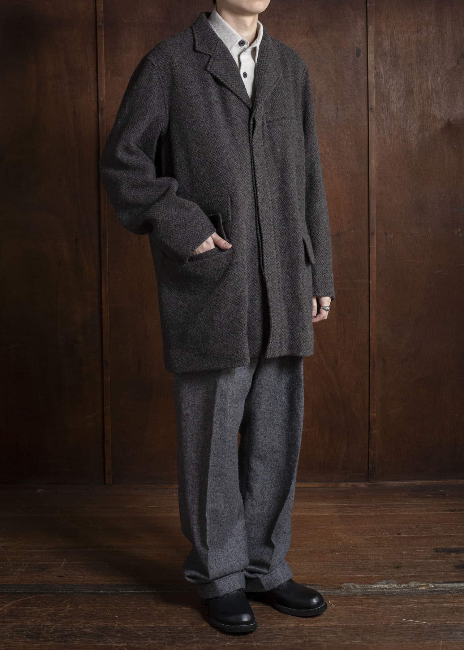 Taiga Takahashi Lot.405 Atelier Coat SUMI DYED BLACK