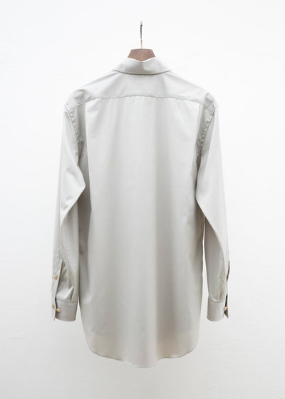 ZIIIN """"""""BEARSLEY"""""""" LONG POINT COLLAR SHIRT / GREIGE