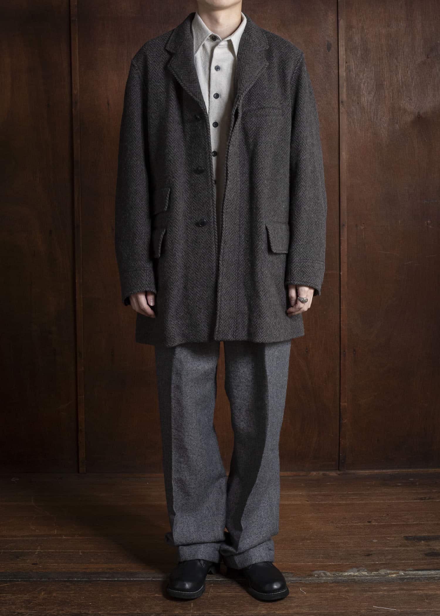 Taiga Takahashi Lot.405 Atelier Coat SUMI DYED BLACK