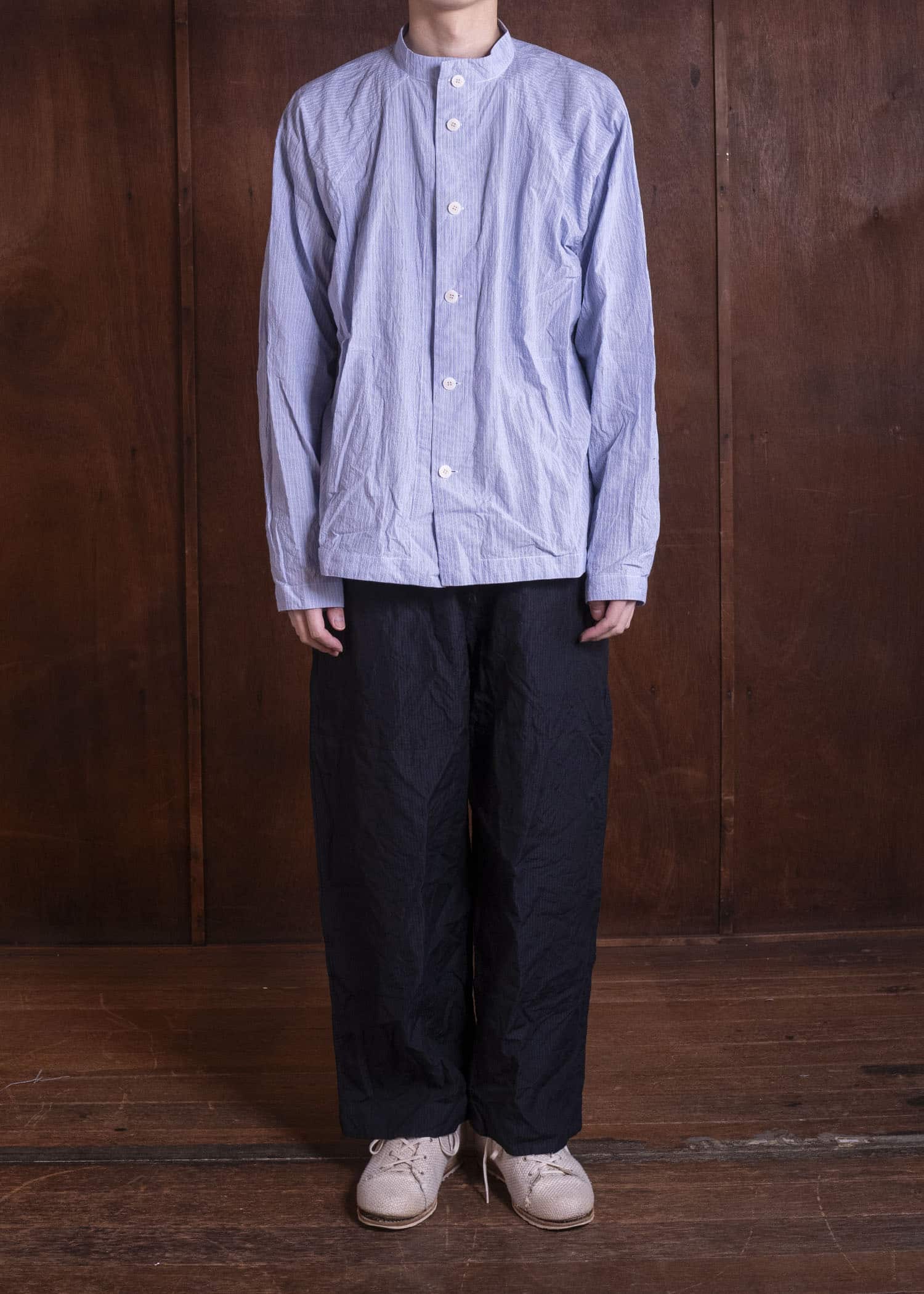 unkruid gardening trousers midnight fine herringbone