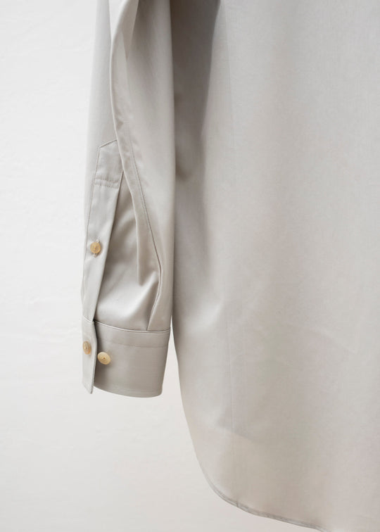 ZIIIN """"""""BEARSLEY"""""""" LONG POINT COLLAR SHIRT / GREIGE