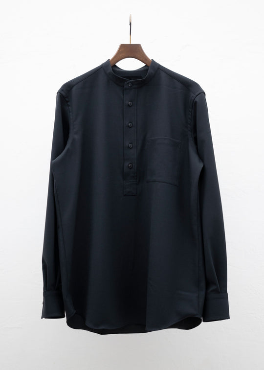 ZIIIN KOHBOU HENRY NECK SHIRT / BLACK