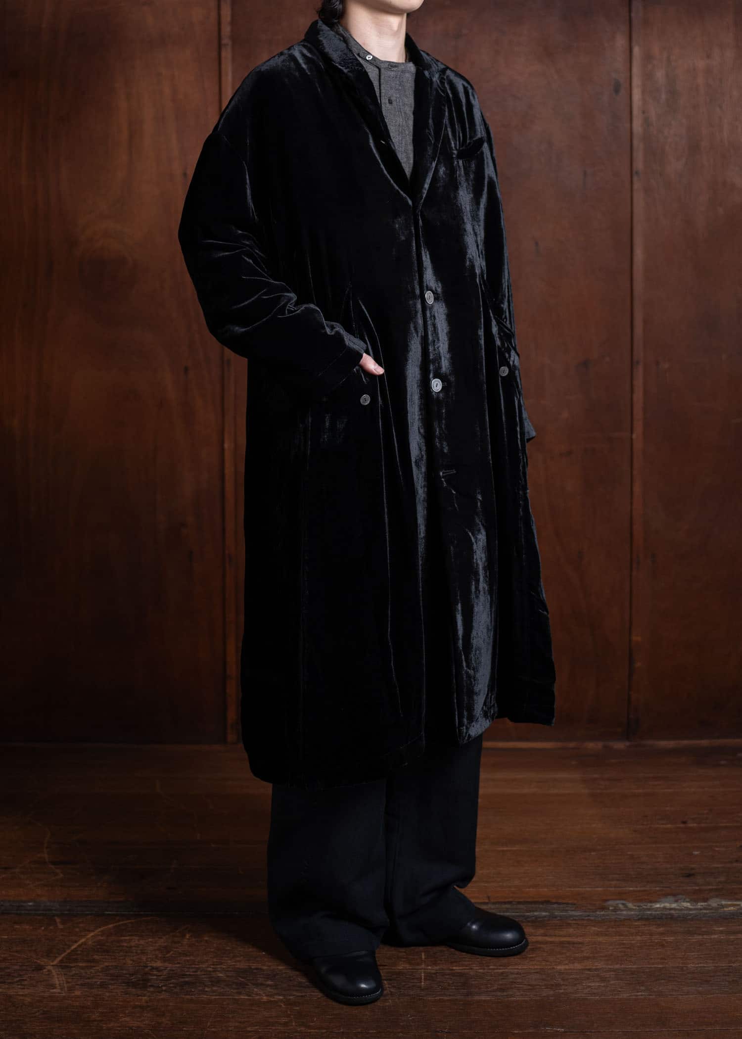 Professor.E Forgotten Materials - E Coat (Velvet) Black 24FW-FM-LC-03