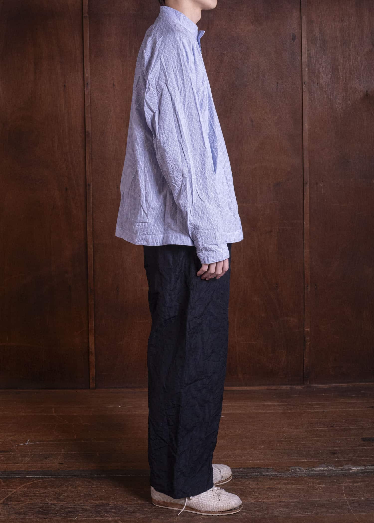 unkruid gardening trousers midnight fine herringbone
