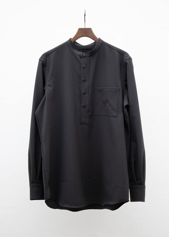 ZIIIN """"""KOHBOU"""""""""""""""""""""""""""""""" HENRY NECK SHIRT / DARK BROWN