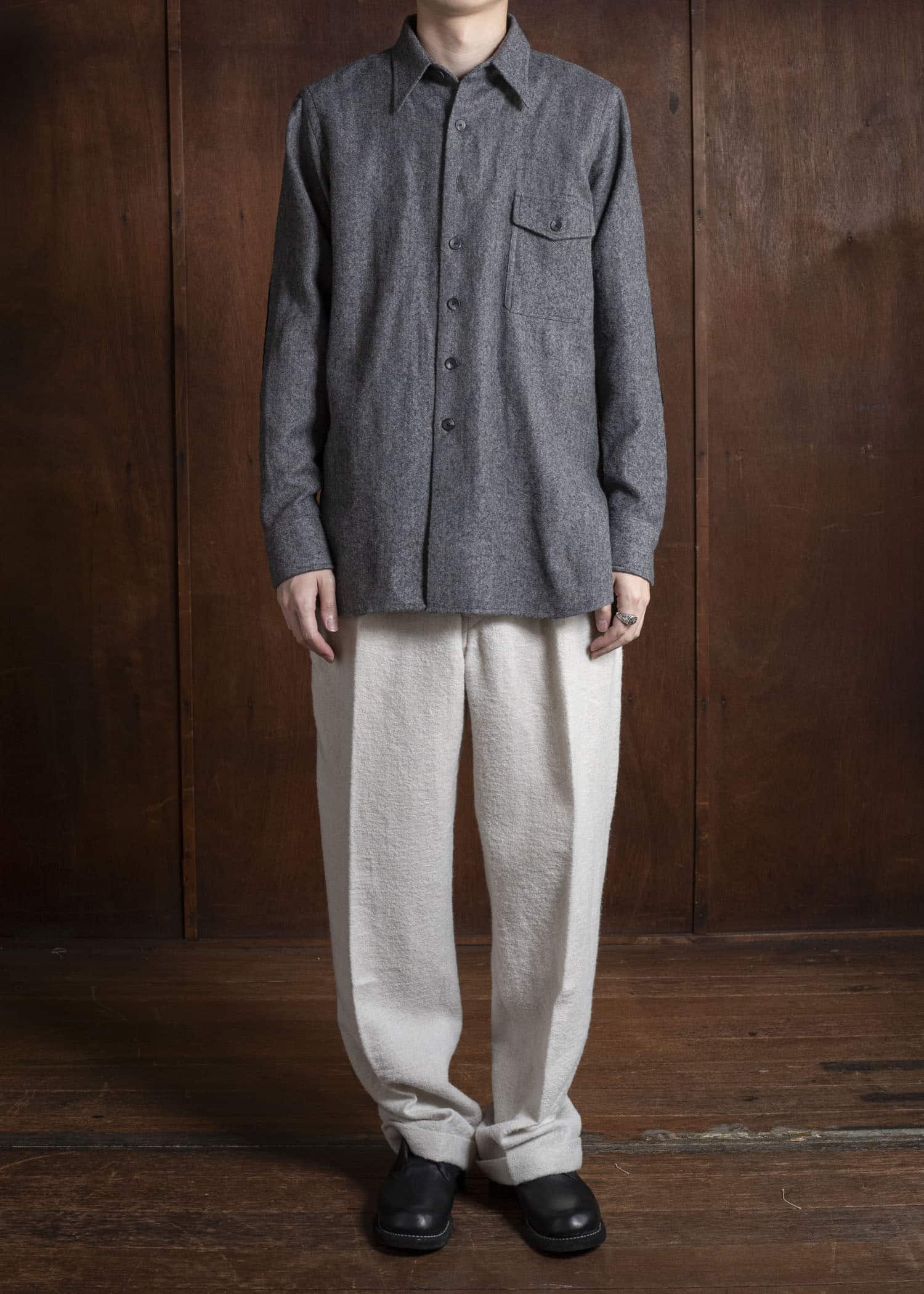 Taiga Takahashi Lot.116 Long-Point Collar Sports Shirts CHARCOAL