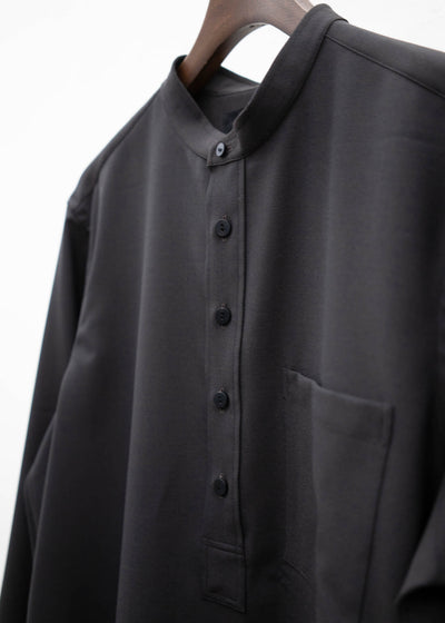 ZIIIN """"""KOHBOU"""""""""""""""""""""""""""""""" HENRY NECK SHIRT / DARK BROWN