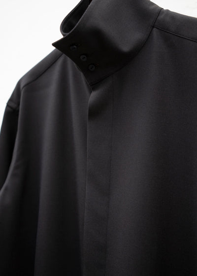ZIIIN ""OSCAR"" HIGH NECK COLLAR SHIRT / DARK BROWN
