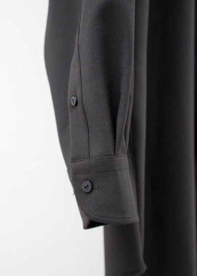 ZIIIN ""OSCAR"" HIGH NECK COLLAR SHIRT / DARK BROWN
