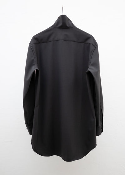 ZIIIN ""OSCAR"" HIGH NECK COLLAR SHIRT / DARK BROWN