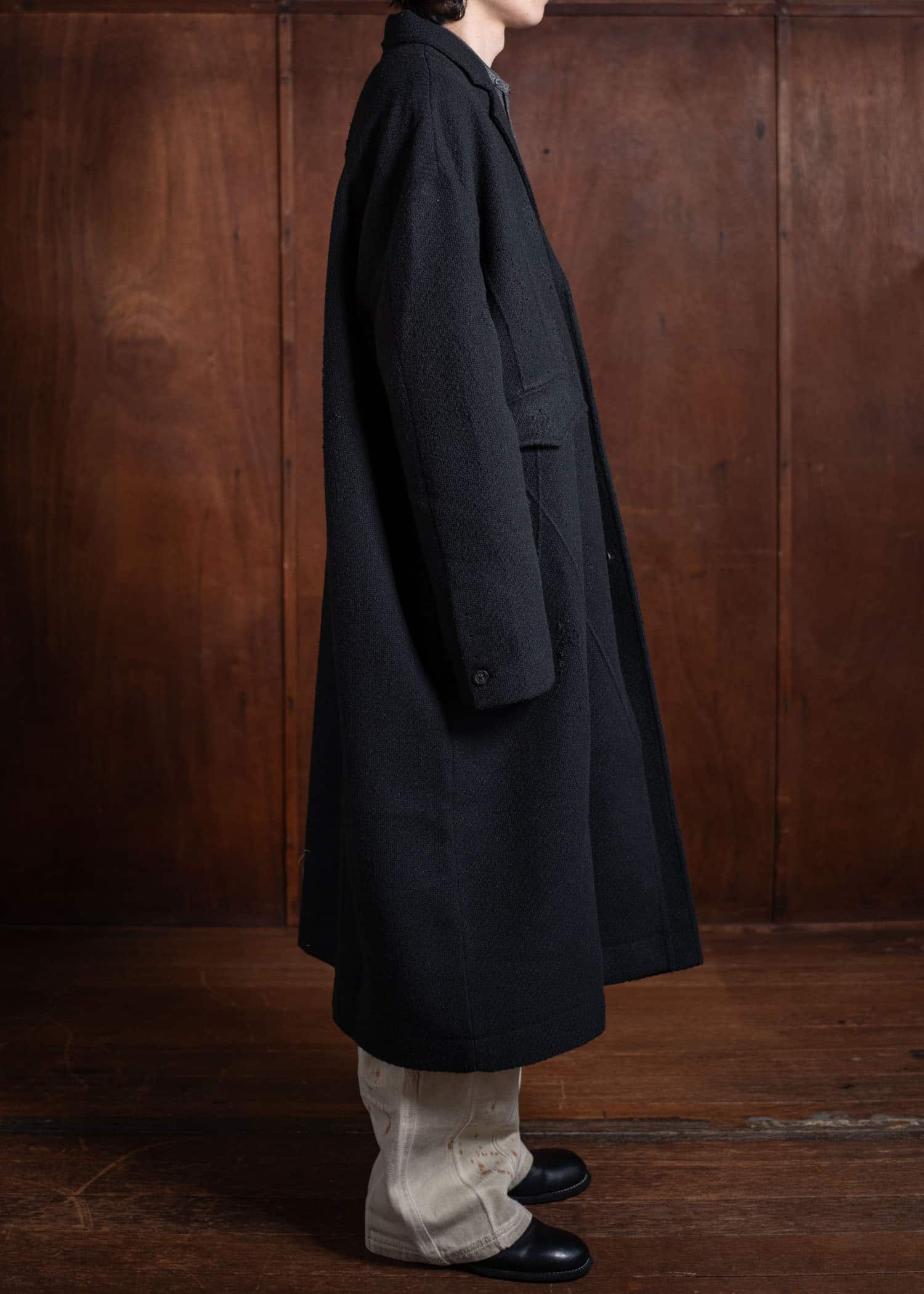 Professor.E Aged Wool Coat Black 24FW-PE-LC-02