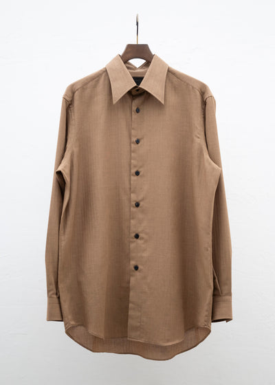 ZIIIN BEARSLEY LONG POINT COLLAR SHIRT / TWILL HERRINBONE