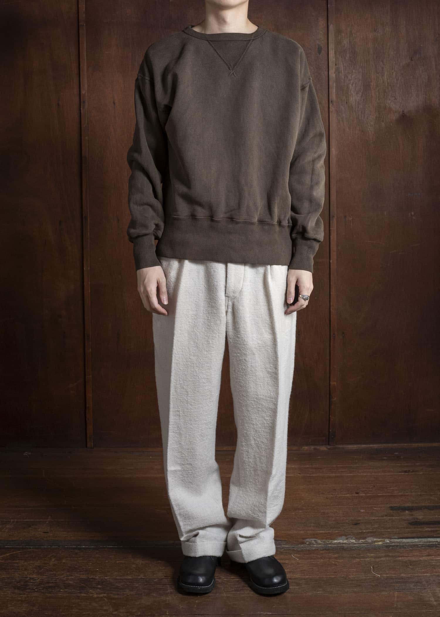 Taiga Takahashi Lot.603 Sweat Shirt MUD DYED BROWN