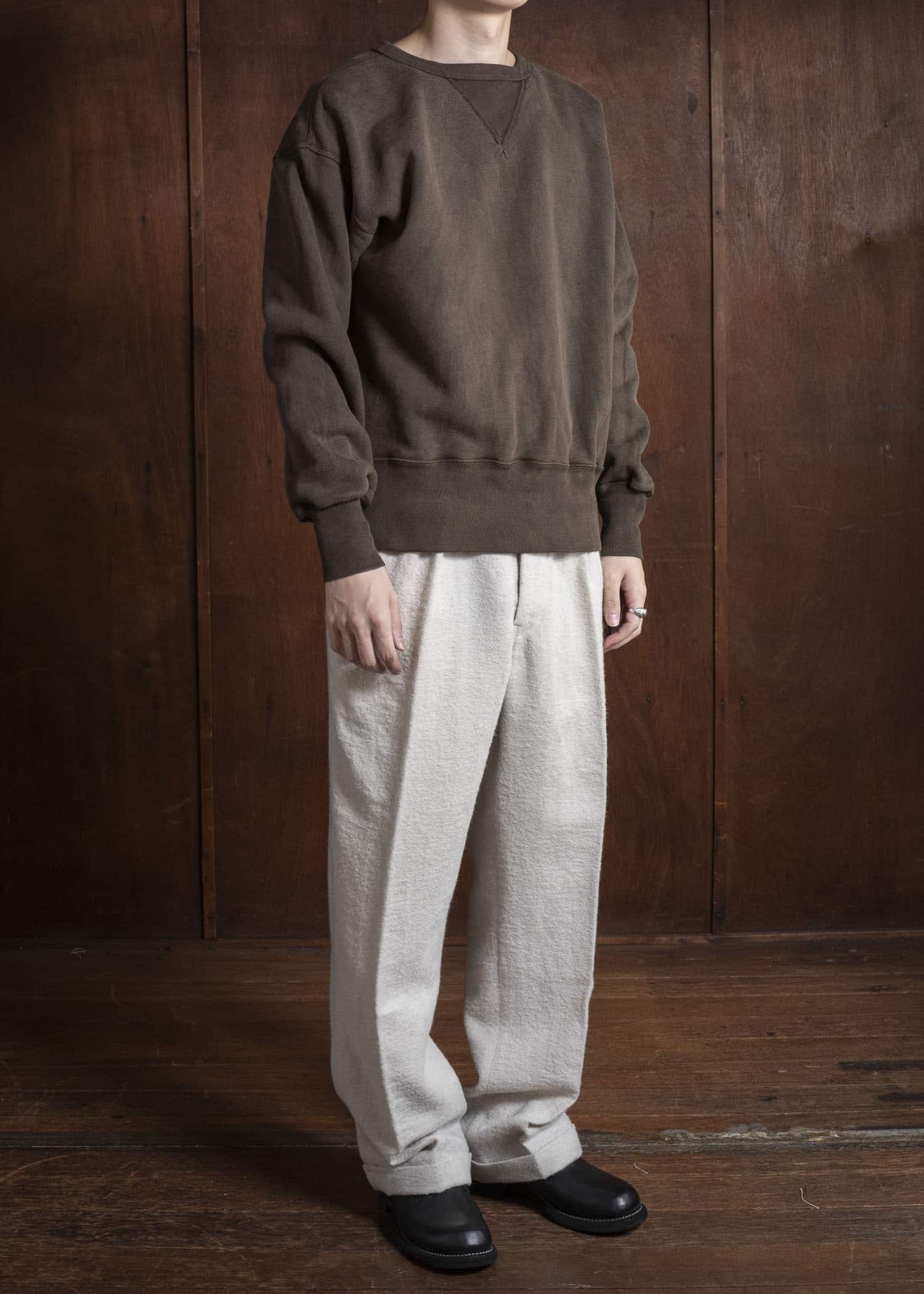 Taiga Takahashi Lot.603 Sweat Shirt MUD DYED BROWN
