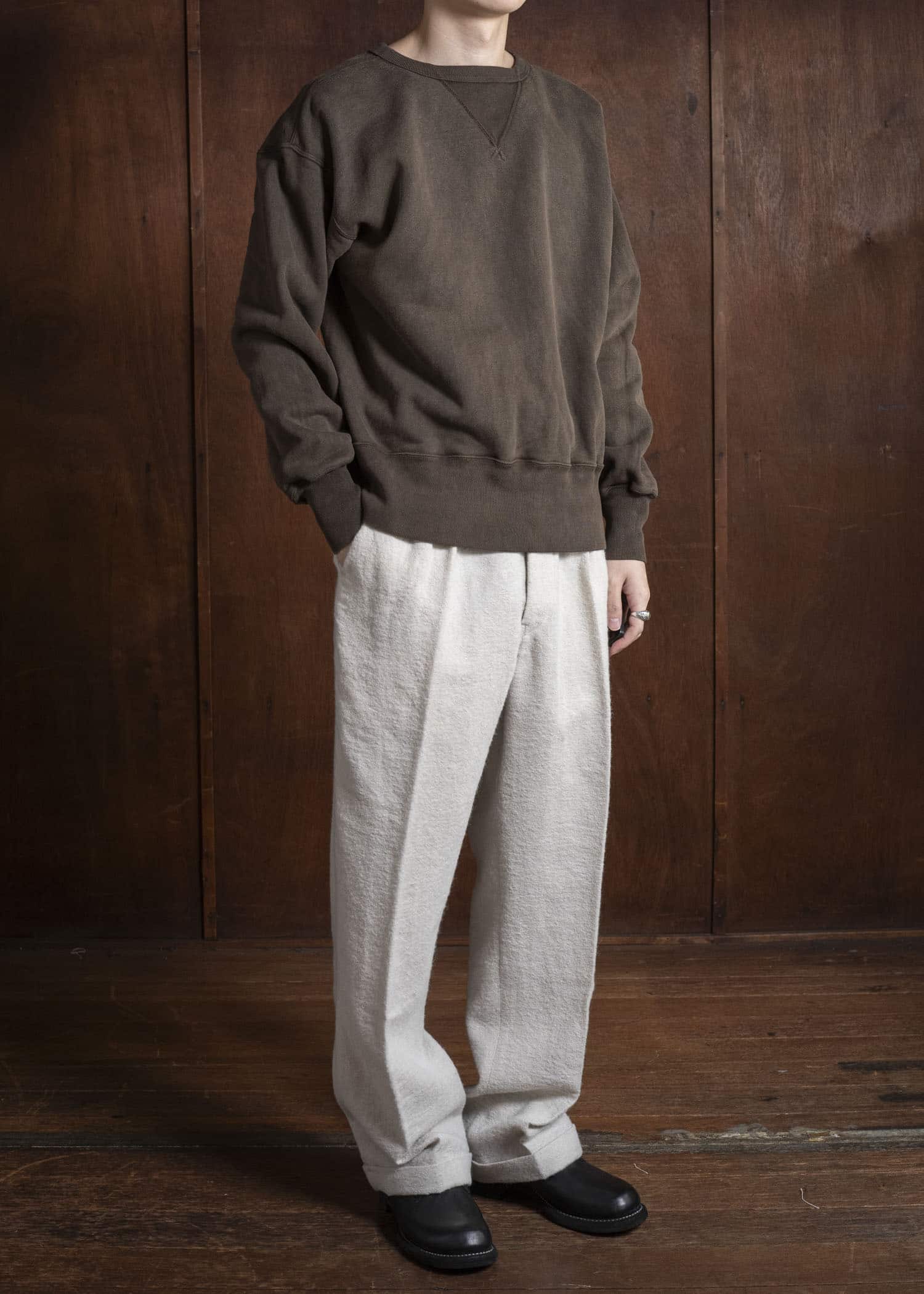 Taiga Takahashi Lot.603 Sweat Shirt MUD DYED BROWN
