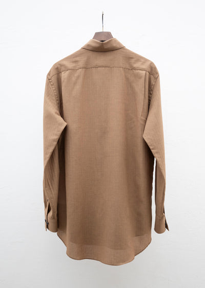 ZIIIN BEARSLEY LONG POINT COLLAR SHIRT / TWILL HERRINBONE