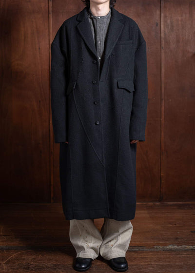 Professor.E Aged Wool Coat Black 24FW-PE-LC-02