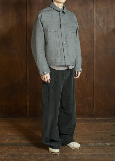 OPPOSE DUALITY OD1001JKT-26SS 6 Pocket Panel Denim Jacket Gray