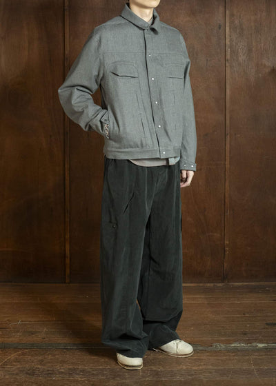 OPPOSE DUALITY OD1001JKT-26SS 6 Pocket Panel Denim Jacket Gray