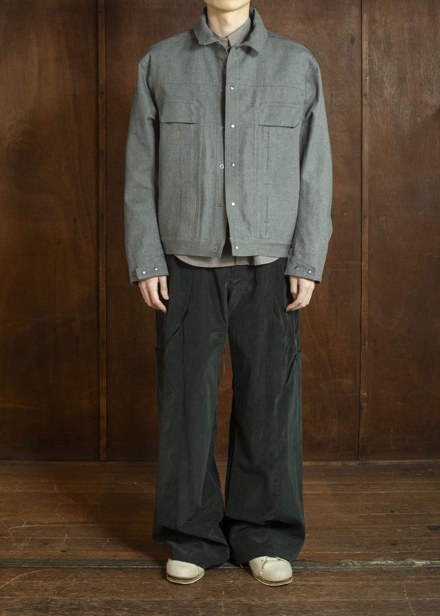 OPPOSE DUALITY OD1001JKT-26SS 6 Pocket Panel Denim Jacket Gray