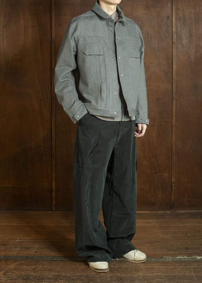 OPPOSE DUALITY OD1001JKT-26SS 6 Pocket Panel Denim Jacket Gray