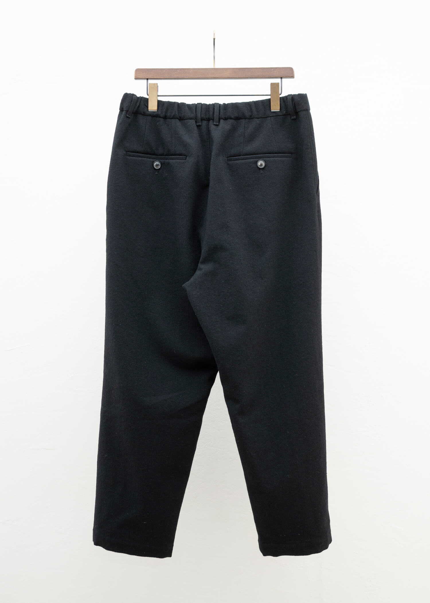 YOKO SAKAMOTO TWEED TAPERED PANTS / BLACK