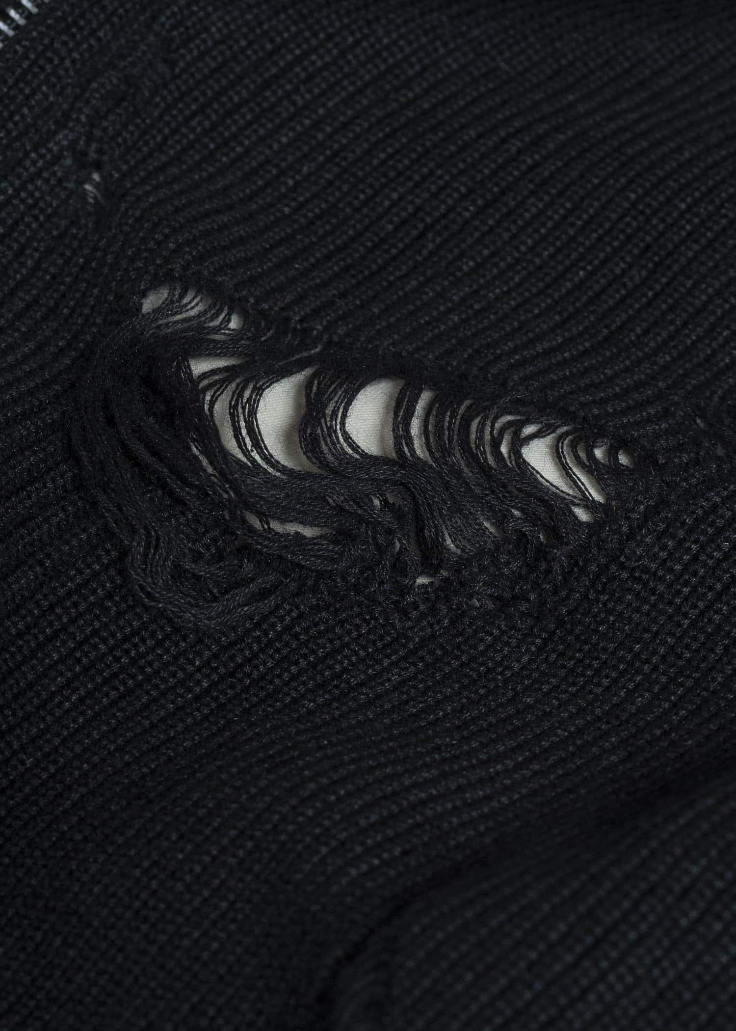 Professor.E DESTROYED KNIT JACKET BLACK 25FW-PE-KT-01