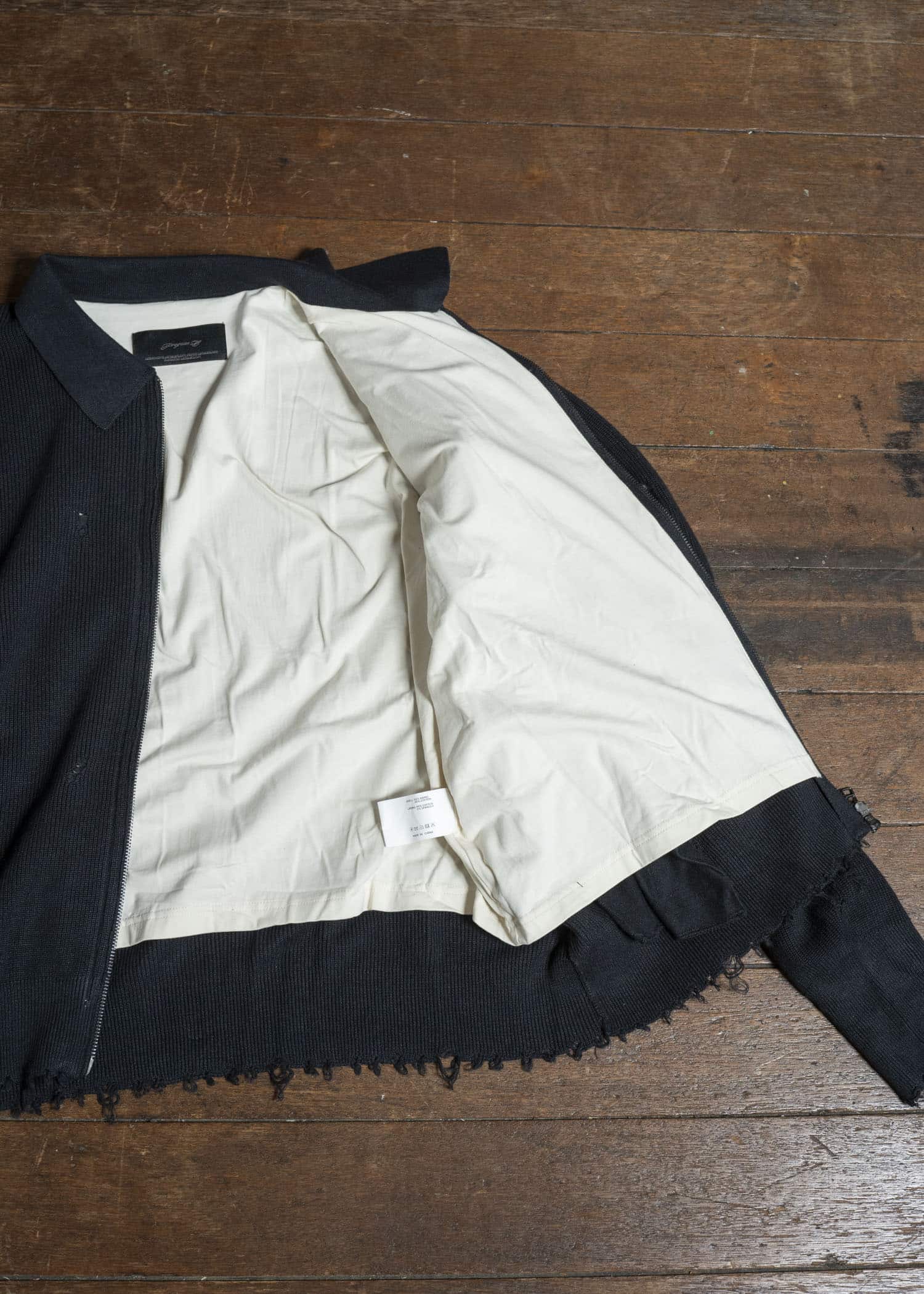 Professor.E DESTROYED KNIT JACKET BLACK 25FW-PE-KT-01