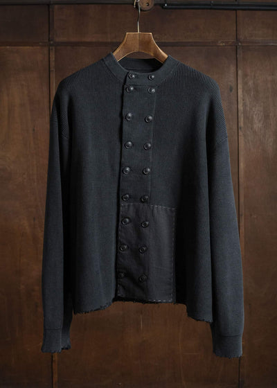 Professor.E DOUBLED BREASTED AGED KNIT BLACK 25FW-PE-KT-02
