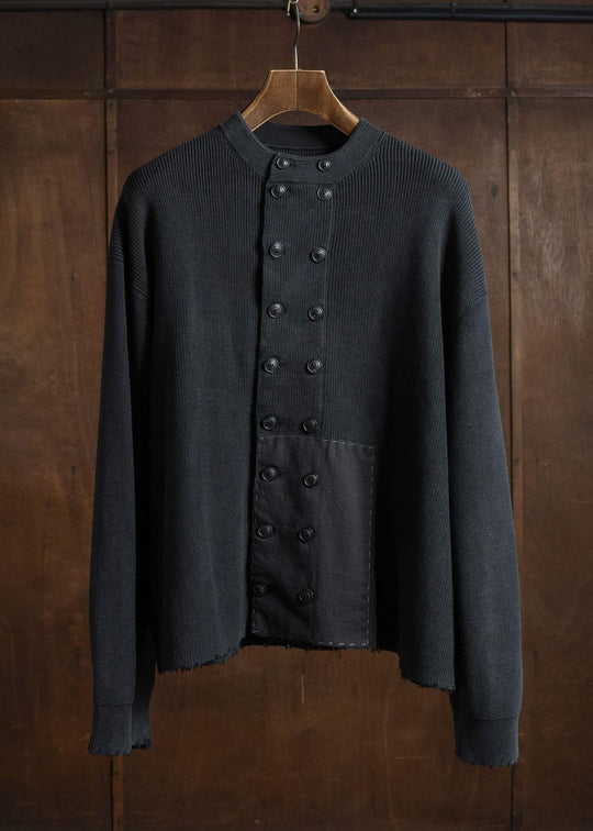 Professor.E DOUBLED BREASTED AGED KNIT BLACK 25FW-PE-KT-02