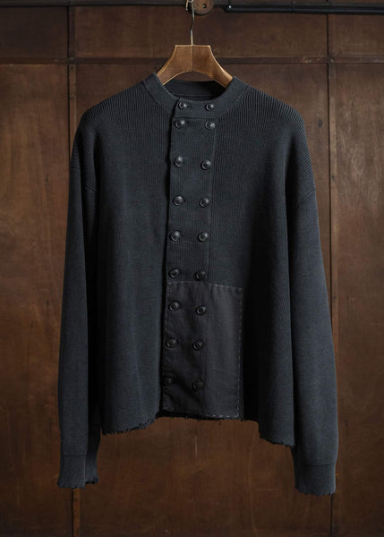 Professor.E DOUBLED BREASTED AGED KNIT BLACK 25FW-PE-KT-02