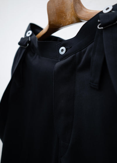 Taiga Takahashi LOT .208 CINCH-BACKED TROUSERS BLACK