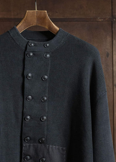 Professor.E DOUBLED BREASTED AGED KNIT BLACK 25FW-PE-KT-02