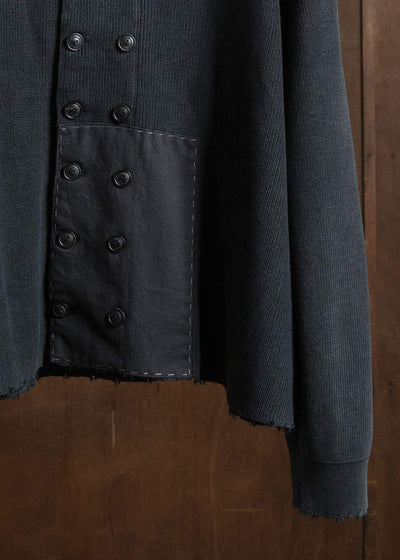 Professor.E DOUBLED BREASTED AGED KNIT BLACK 25FW-PE-KT-02