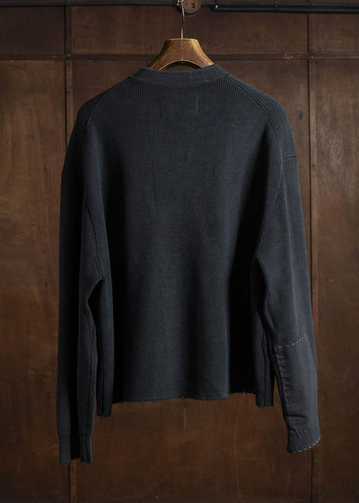 Professor.E DOUBLED BREASTED AGED KNIT BLACK 25FW-PE-KT-02