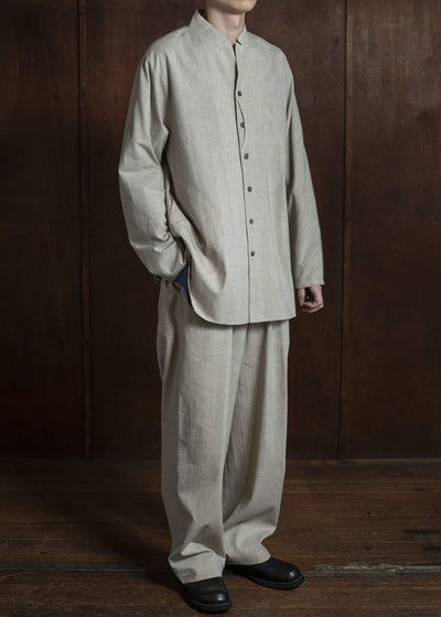 Jurgen Lehl D-pocket cardigan shirt, off-white J0552FBM871-5